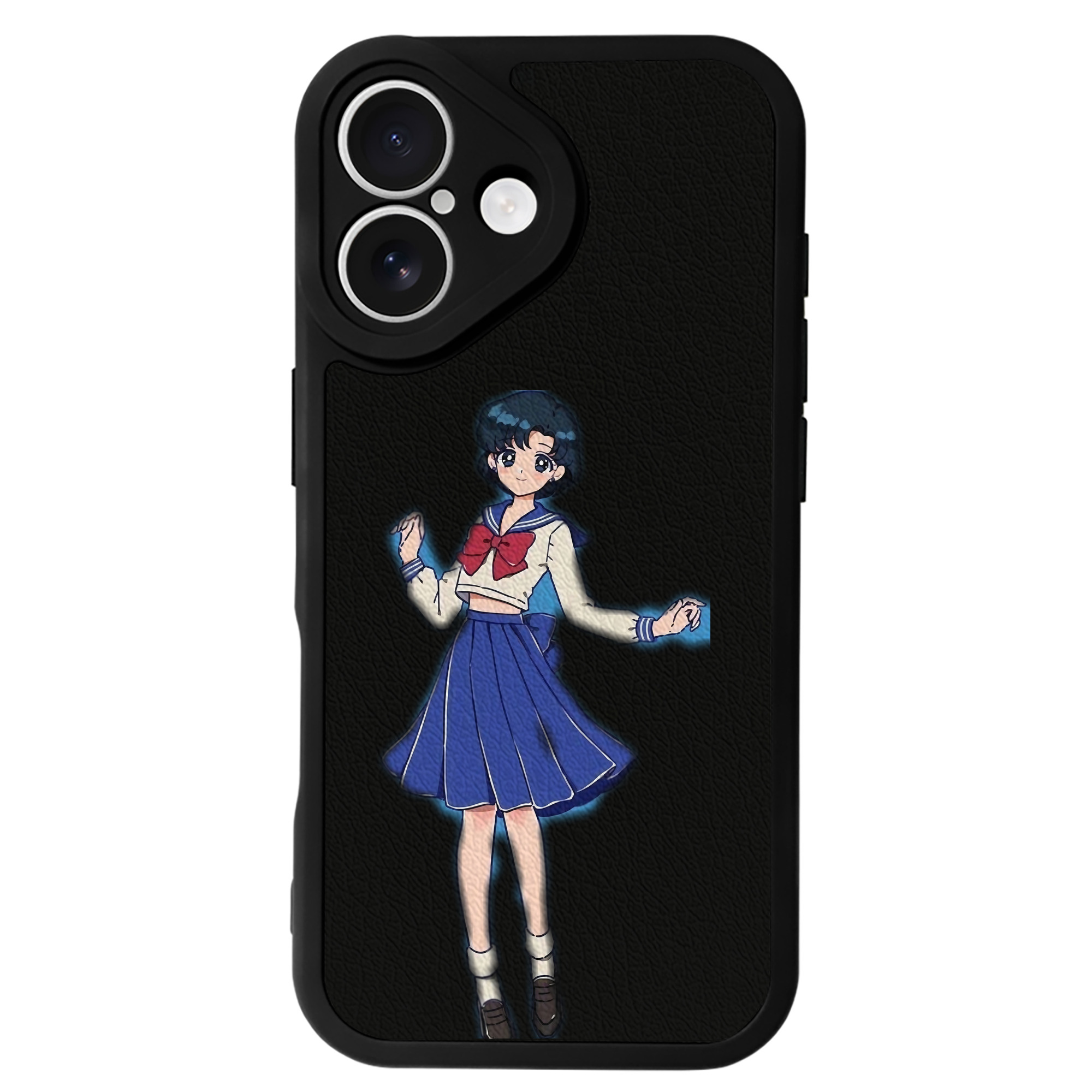（画像用） 美少女戦士セーラームーン 水野 亜美 みずの あみ Sailor Moon Mizuno Ami 【iPhone 16シリーズ対応】シリコンスマホケース（レザー調） 材質：シリコン